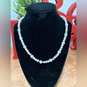 Faux Pearl with Silver Tone Accent Beads Women’s Necklace‎